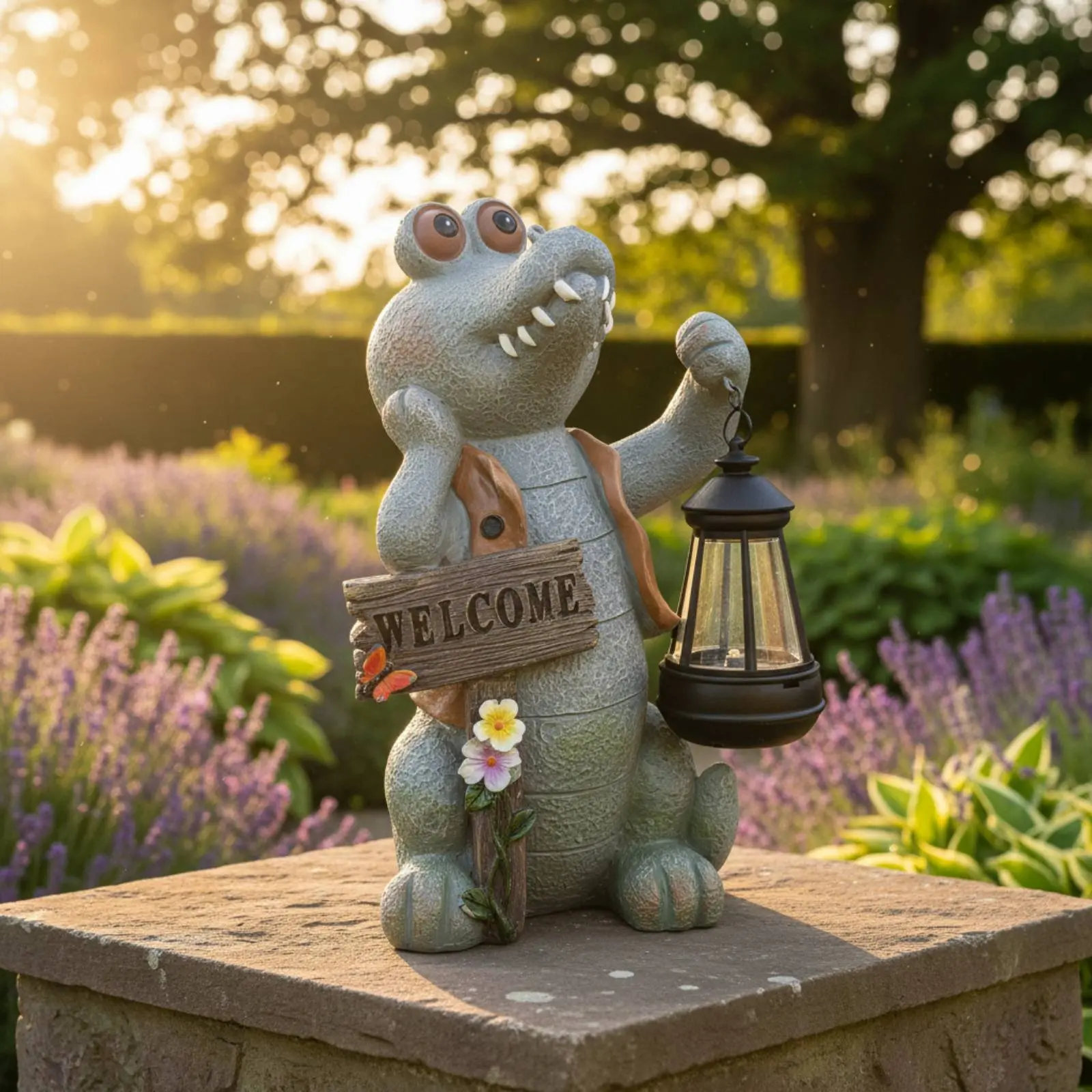Crocodile Solar Lantern Statue Auto On/deactivated Welcome Sign Creature Statue Outdoor Decoration Playful Design for Yard
Crocodile Solar Lantern Statue Auto On/deactivated Welcome Sign Creature Statue Outdoor Decoration Playful Design for Yard