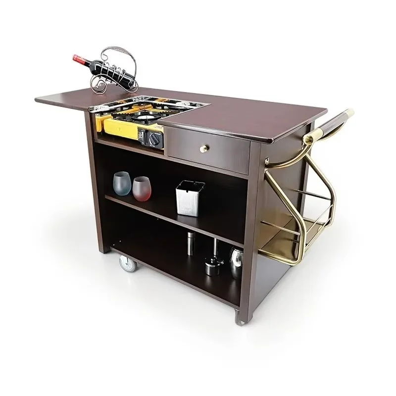 Multifunctional cooking cart, single-head cassette stove, black dining cart
Multifunctional cooking cart, single-head cassette stove, black dining cart