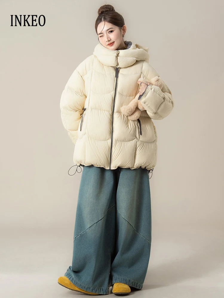 Sweet contrast color down jacket with hooded Women's 2026 Winter Warm Zipper puffer coat Oversize Fashion outwear INKEO DJ642
Sweet contrast color down jacket with hooded Women's 2026 Winter Warm Zipper puffer coat Oversize Fashion outwear INKEO DJ642