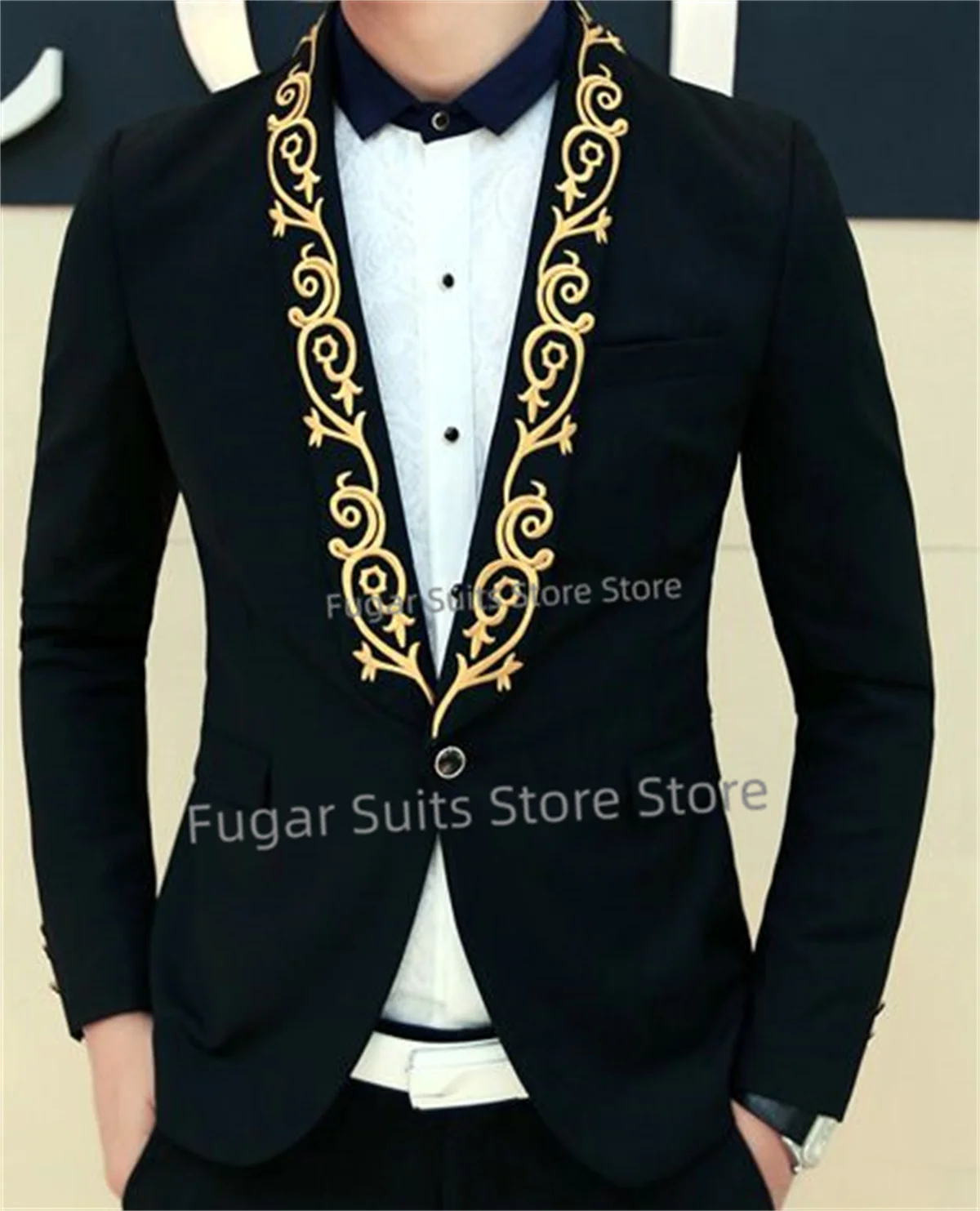 Classic Black Wedding Suit For Men Slim Fit Jacquard Shawl Lapel Groom Tuxedos2Pieces Sets Business Male Blazer Trajes De Hombre
Classic Black Wedding Suit For Men Slim Fit Jacquard Shawl Lapel Groom Tuxedos2Pieces Sets Business Male Blazer Trajes De Hombre