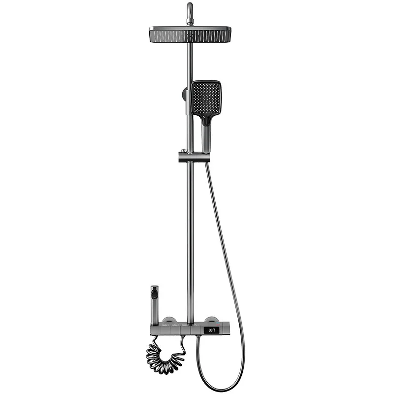 All-copper piano keys, four-speed thermostatic shower, digital display shower set, household rain booster shower screen
All-copper piano keys, four-speed thermostatic shower, digital display shower set, household rain booster shower screen