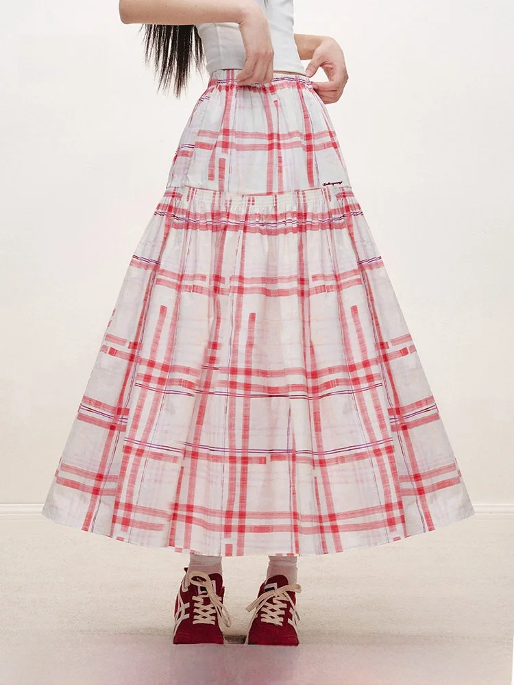 Liilou Double Layer A-Line Umbrella Skirt Elastic Waist High Waist Cotton Spring Summer Women's Skirts Red Grids Xueer
Liilou Double Layer A-Line Umbrella Skirt Elastic Waist High Waist Cotton Spring Summer Women's Skirts Red Grids Xueer