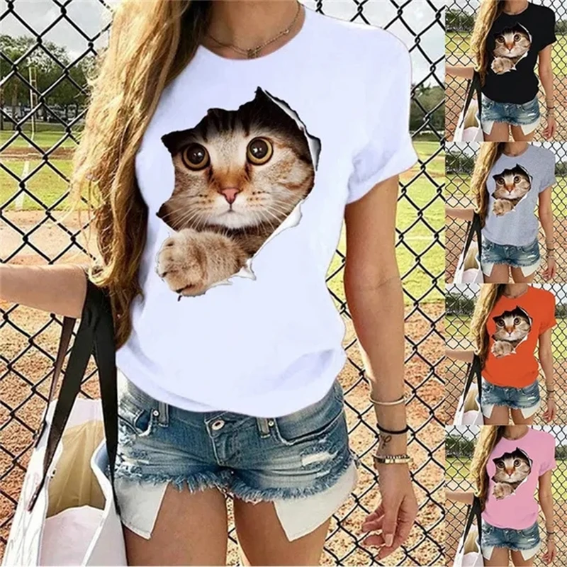 Summer Casual T Shirt Women Cute Cat 3D Printed T-shirt 90s Vintage Clothes Short Sleeve O Neck Tops Shirts Graphic Tee Female
Summer Casual T Shirt Women Cute Cat 3D Printed T-shirt 90s Vintage Clothes Short Sleeve O Neck Tops Shirts Graphic Tee Female