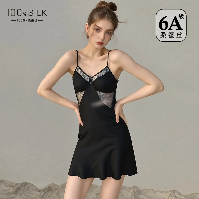See-through Sexy Lace 100% Natural Silk Short Chemise Sleepwear V Neck Nightgown Bride Wedding Dressing Gown Slip Home Dress PJS
See-through Sexy Lace 100% Natural Silk Short Chemise Sleepwear V Neck Nightgown Bride Wedding Dressing Gown Slip Home Dress PJS