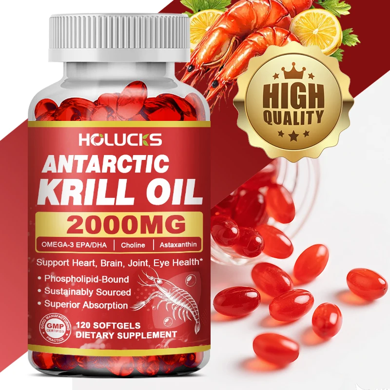 Antarctic Krill Oil Supplement, Supports Brain, Cardiovascular, Joint, Eye & Skin Health, with Omega-3 EPA, DHA, Astaxanthin
Antarctic Krill Oil Supplement, Supports Brain, Cardiovascular, Joint, Eye & Skin Health, with Omega-3 EPA, DHA, Astaxanthin