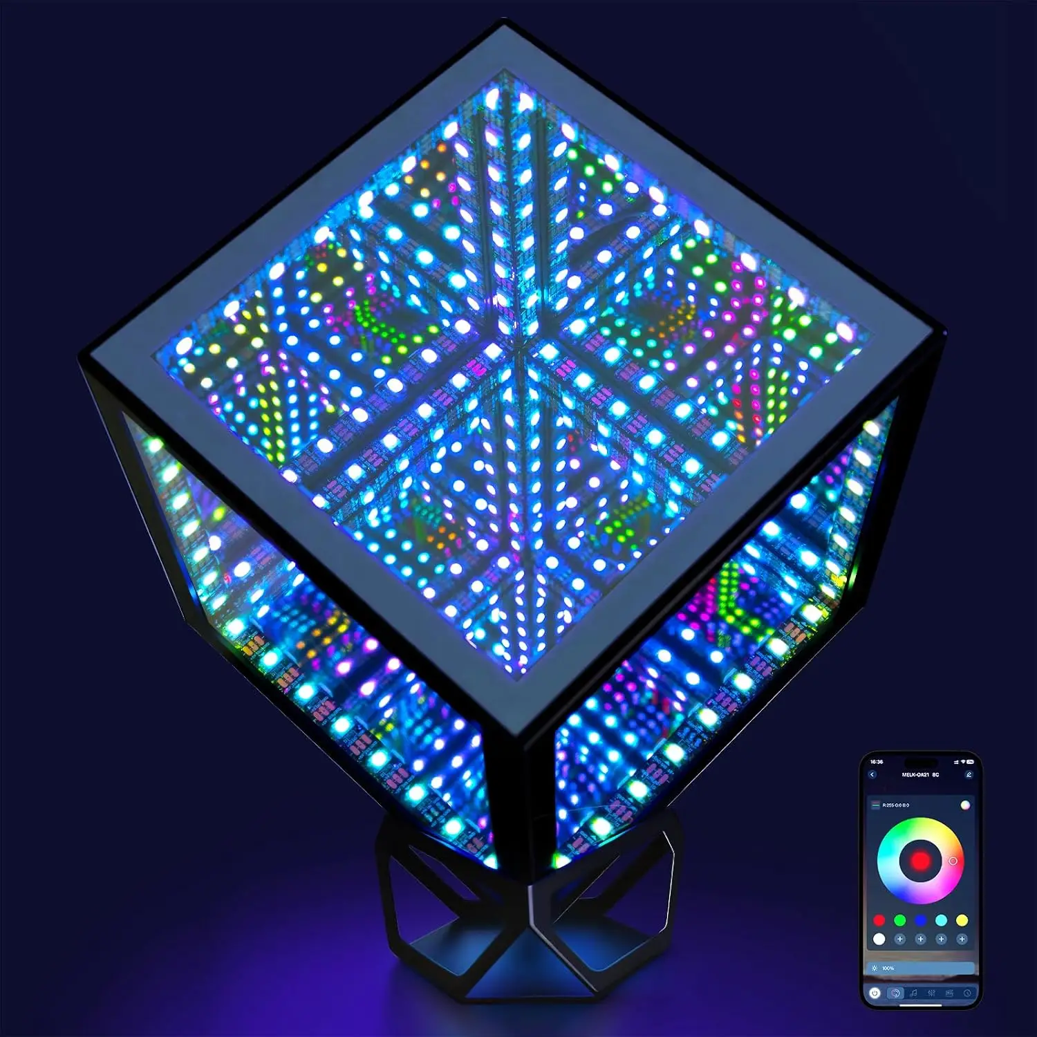Infinity Cube Mirror Light with Remote, APP Control, RGBW Color Changing Night Light for Home Decor, 6.2inch
Infinity Cube Mirror Light with Remote, APP Control, RGBW Color Changing Night Light for Home Decor, 6.2inch