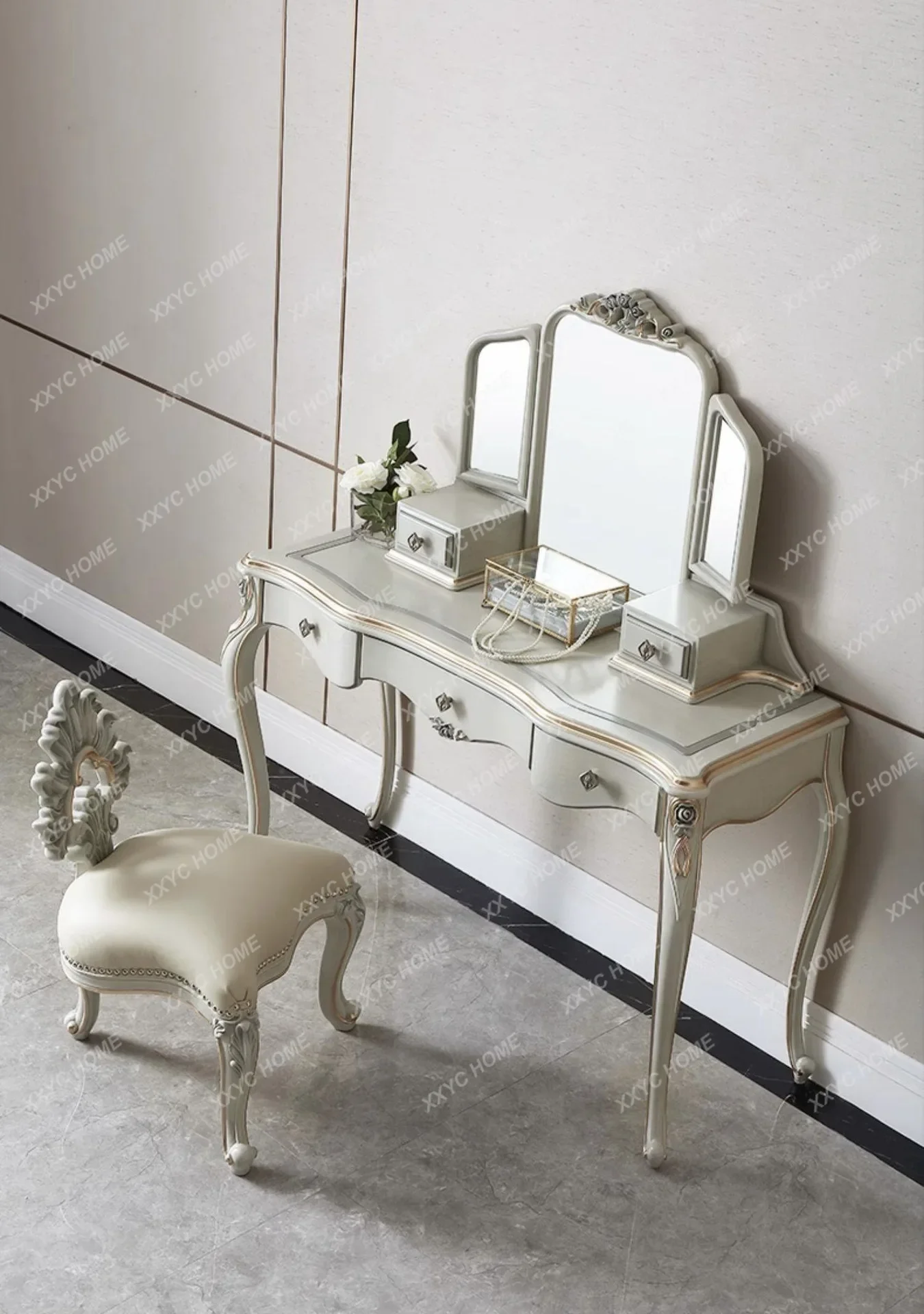 H Light Luxury Solid Wood Carved Dresser Dressing Chair Bedroom Simple Makeup Table Storage
H Light Luxury Solid Wood Carved Dresser Dressing Chair Bedroom Simple Makeup Table Storage
