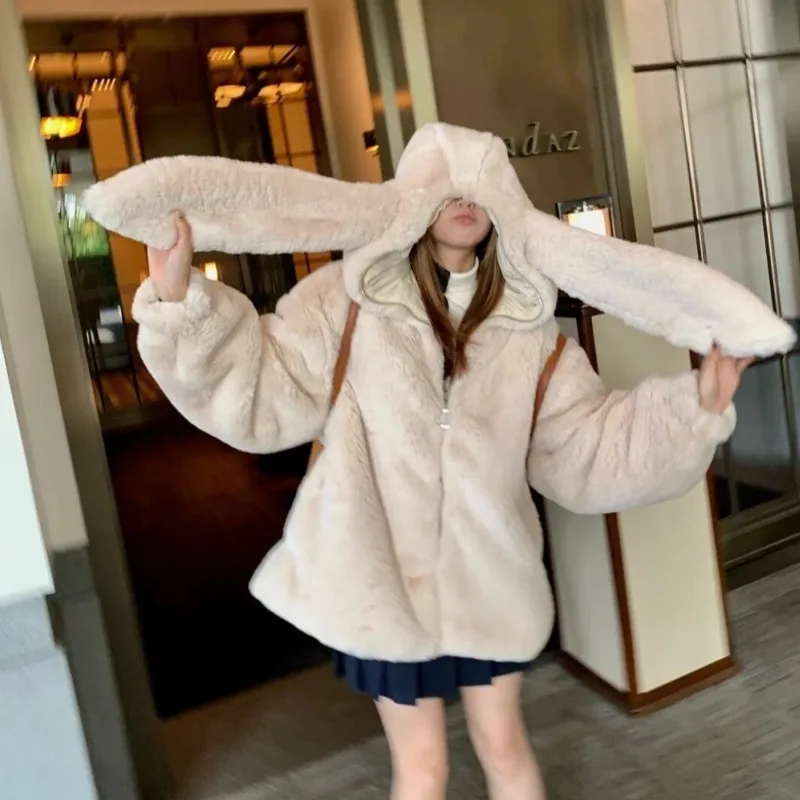 Women winter furry coat rabbit ears coat fall winter new faux rabbit fur faux fur thickened cotton coat warm comfortable
Women winter furry coat rabbit ears coat fall winter new faux rabbit fur faux fur thickened cotton coat warm comfortable