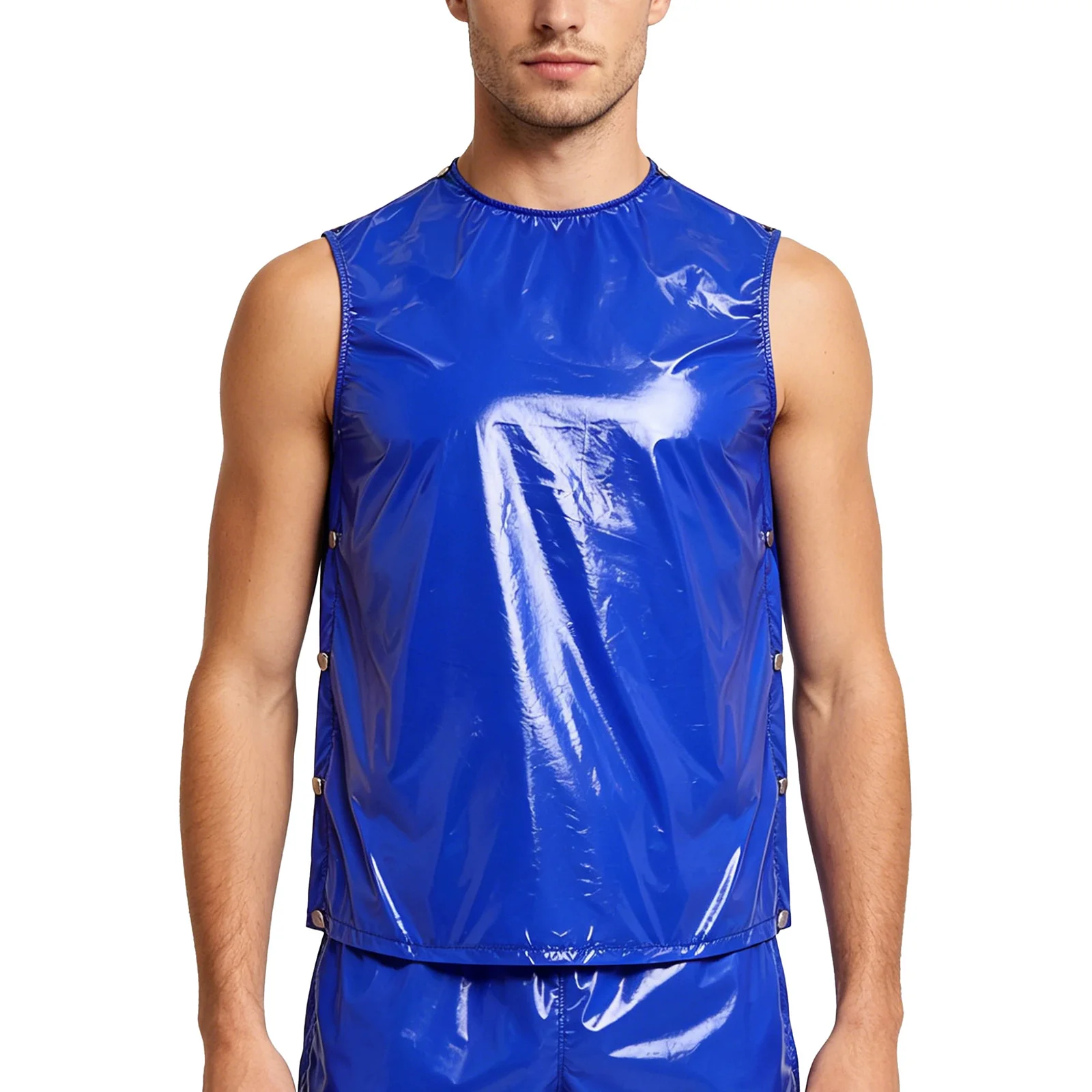 Mens Glossy Waterproof Reusable Vest Sleeveless Sides Buttons Tank Tops Gym Workout Exercise Fitness Sports Swimwear Clubwear
Mens Glossy Waterproof Reusable Vest Sleeveless Sides Buttons Tank Tops Gym Workout Exercise Fitness Sports Swimwear Clubwear