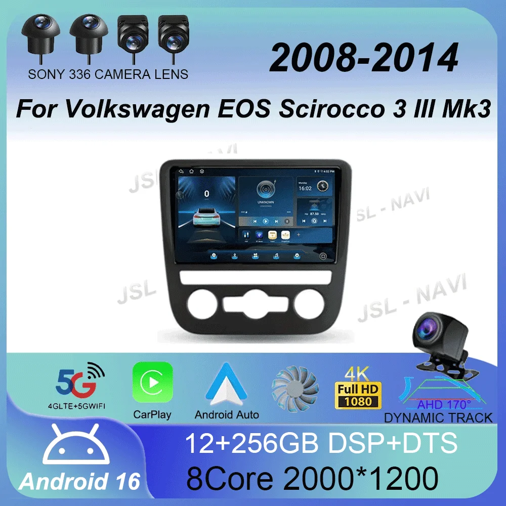 Android 16 Carplay For Volkswagen EOS Scirocco 3 III Mk3 2008-2014 Car Radio Multimedia Video Player Navigation Stereo GPS 2din
Android 16 Carplay For Volkswagen EOS Scirocco 3 III Mk3 2008-2014 Car Radio Multimedia Video Player Navigation Stereo GPS 2din
