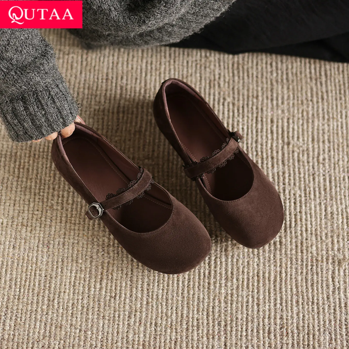 QUTAA 2026 News Fashion Women Flats Shoes Kid Suede Woman Spring Ballet Casual Mary Jane Shoes Square Toe Ladies Dress 34-42
QUTAA 2026 News Fashion Women Flats Shoes Kid Suede Woman Spring Ballet Casual Mary Jane Shoes Square Toe Ladies Dress 34-42