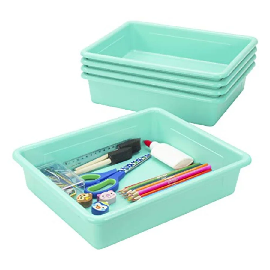Letter Size Flat Storage Tray Organizer Bin for Classroom, Office and Home, Teal, 5-Pack, 10 x 13 x 3 Inches
Letter Size Flat Storage Tray Organizer Bin for Classroom, Office and Home, Teal, 5-Pack, 10 x 13 x 3 Inches