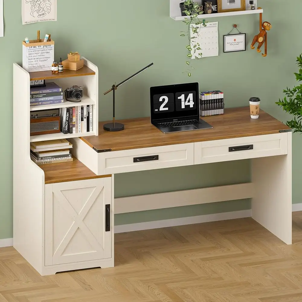 60 Antique White Desk with Drawers, Home Office Bookcase, Vanity Writing Table with Storage
60 Antique White Desk with Drawers, Home Office Bookcase, Vanity Writing Table with Storage