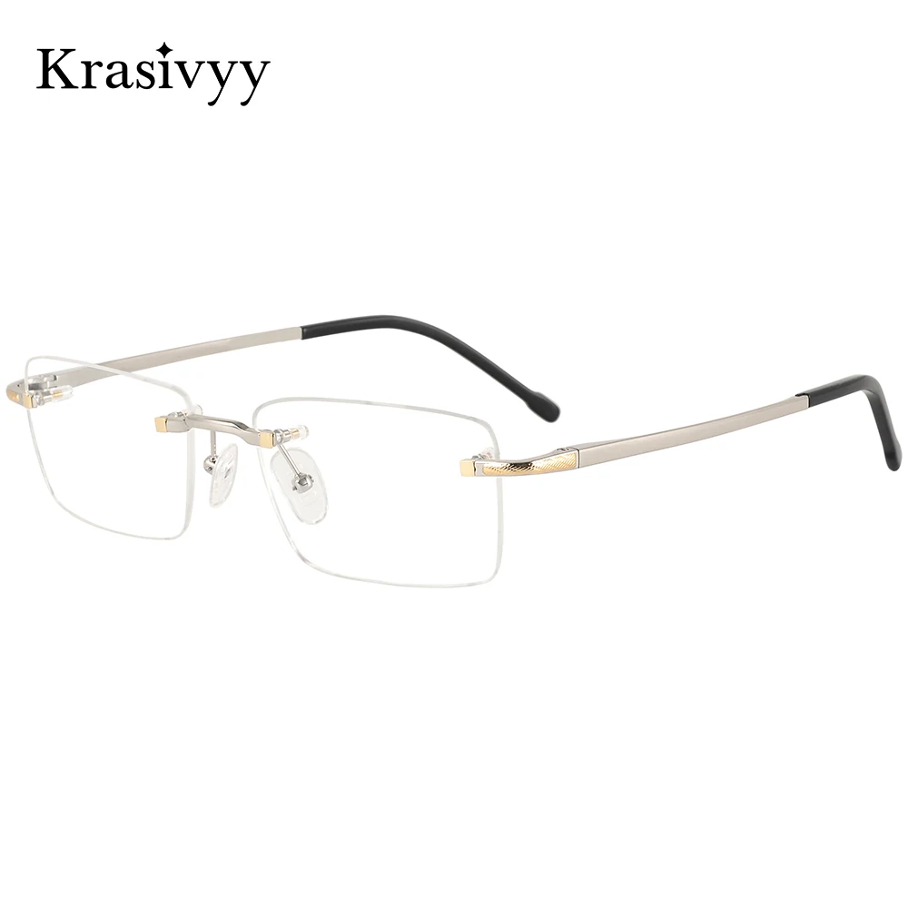 Krasivyy Square Rimless Glasses Frame Men Titanium High Quality Spring Hinge Prescription Eyeglasses Male European Brand Eyewear
Krasivyy Square Rimless Glasses Frame Men Titanium High Quality Spring Hinge Prescription Eyeglasses Male European Brand Eyewear