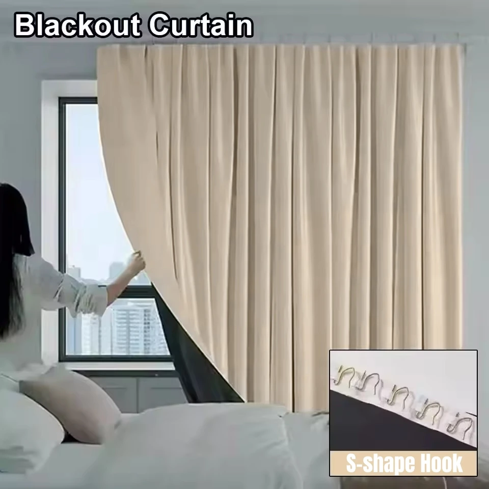 Full Blackout Window Curtains Heat Insulation Energy Saving Drapes with S Hooks for Home Living Room Kitchen Privacy Drapes
Full Blackout Window Curtains Heat Insulation Energy Saving Drapes with S Hooks for Home Living Room Kitchen Privacy Drapes