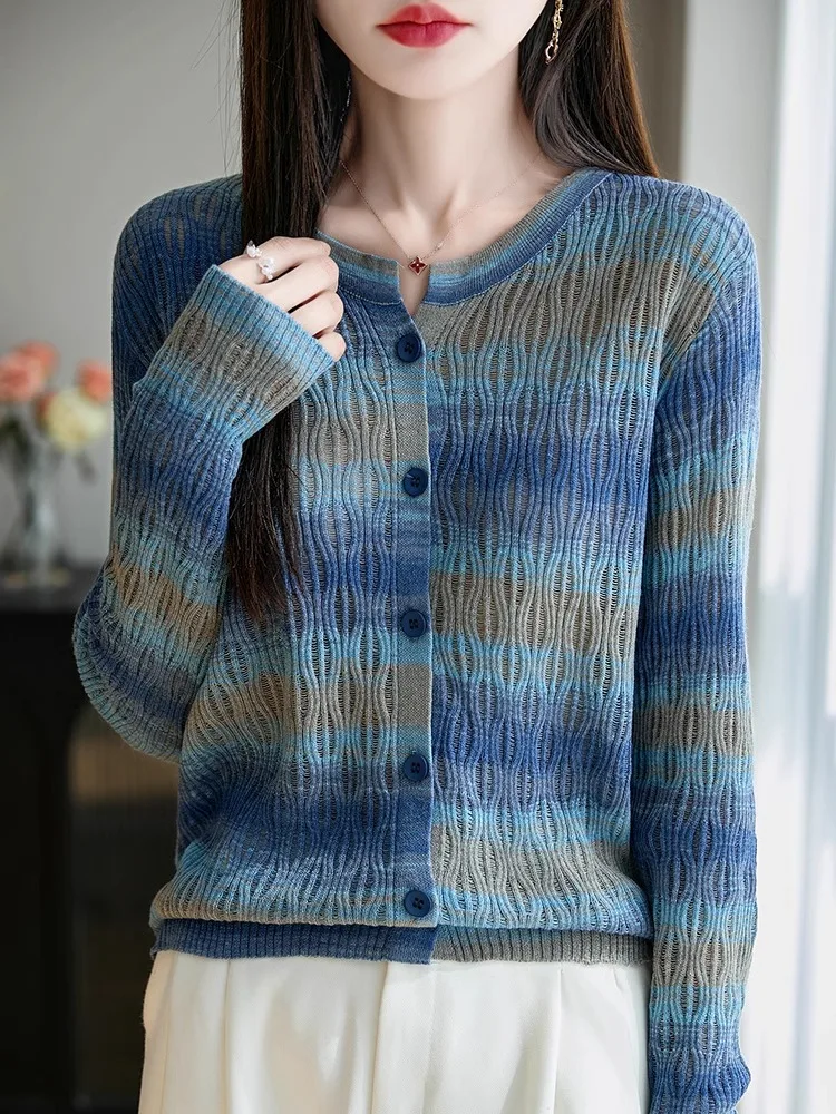 Ele adient Color Knitted Open Cardigan Sweater Women's Faion Versatile Slimming Outerwear Top Premium Spun Thin Model
Ele adient Color Knitted Open Cardigan Sweater Women's Faion Versatile Slimming Outerwear Top Premium Spun Thin Model