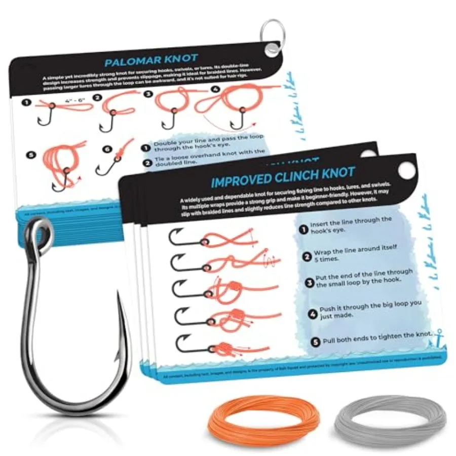 Fishing Knots Pocket Guide Waterproof Fishing Knot Guide Card with 20 Essential Knots and Rigs 2.5" x 3.5" Durable Quick Refere
Fishing Knots Pocket Guide Waterproof Fishing Knot Guide Card with 20 Essential Knots and Rigs 2.5" x 3.5" Durable Quick Refere