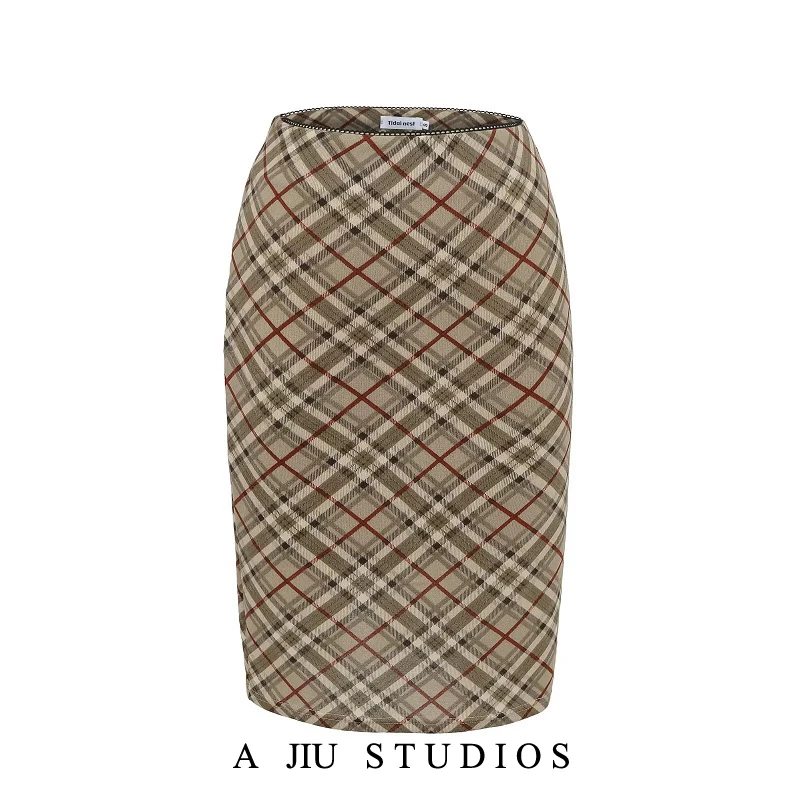 American Retro Plaid Wrap around Design A-Line Skirt Women's High Waist Slimming Mid-Length Split Skirts
American Retro Plaid Wrap around Design A-Line Skirt Women's High Waist Slimming Mid-Length Split Skirts