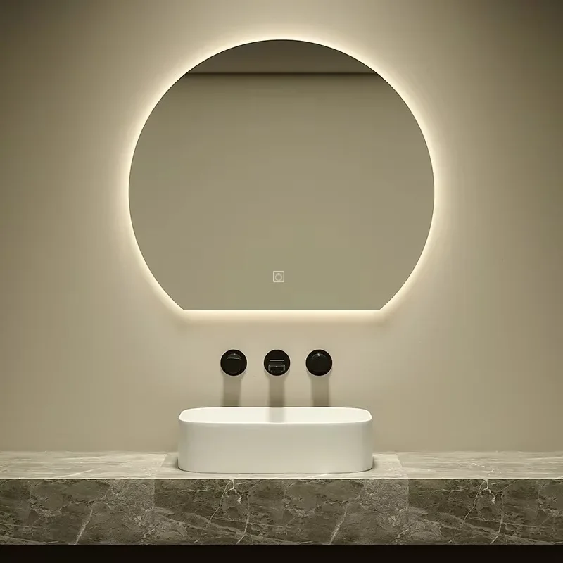 Three-Light Smart Touch Anti-Fog Wall-Mounted LED Bathroom Mirror Sensor Switch Aluminum Backlit Half Circle Design
Three-Light Smart Touch Anti-Fog Wall-Mounted LED Bathroom Mirror Sensor Switch Aluminum Backlit Half Circle Design