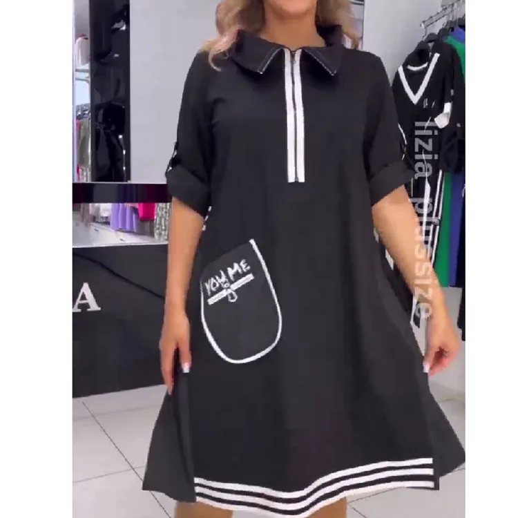 Women Striped Black Dresses Pocket Long Sleeve Vestidos Casual dress 2024 Robes
Women Striped Black Dresses Pocket Long Sleeve Vestidos Casual dress 2024 Robes