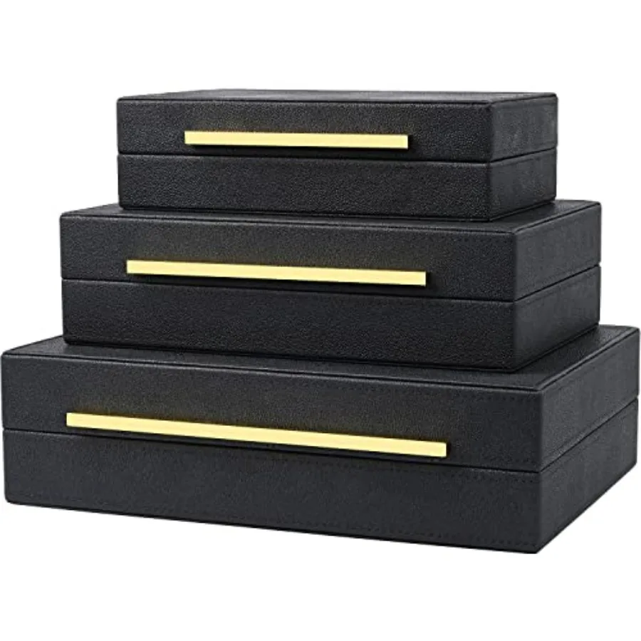Sha Box Faux Leather Set Of 3 Pcs Storage Decorative Boxes, Modern Stacking Decorative Boxes with Lids For Home Decor Coffee Ta
Sha Box Faux Leather Set Of 3 Pcs Storage Decorative Boxes, Modern Stacking Decorative Boxes with Lids For Home Decor Coffee Ta