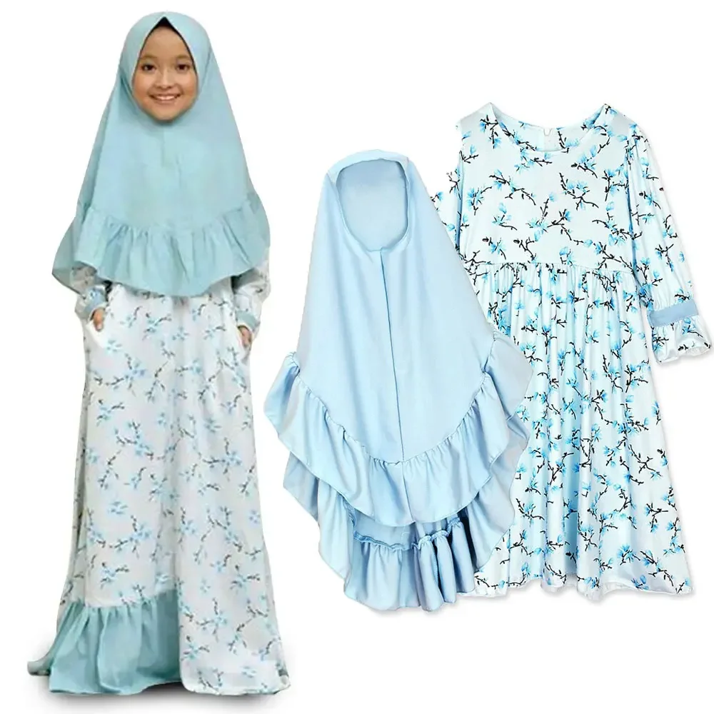 1-7Y Toddler Child 2pcs/set Muslim Girls Dress Prayer Abaya Long Sleeve Islamic Ramadan Clothing Light Blue Flowers Floral Print
1-7Y Toddler Child 2pcs/set Muslim Girls Dress Prayer Abaya Long Sleeve Islamic Ramadan Clothing Light Blue Flowers Floral Print