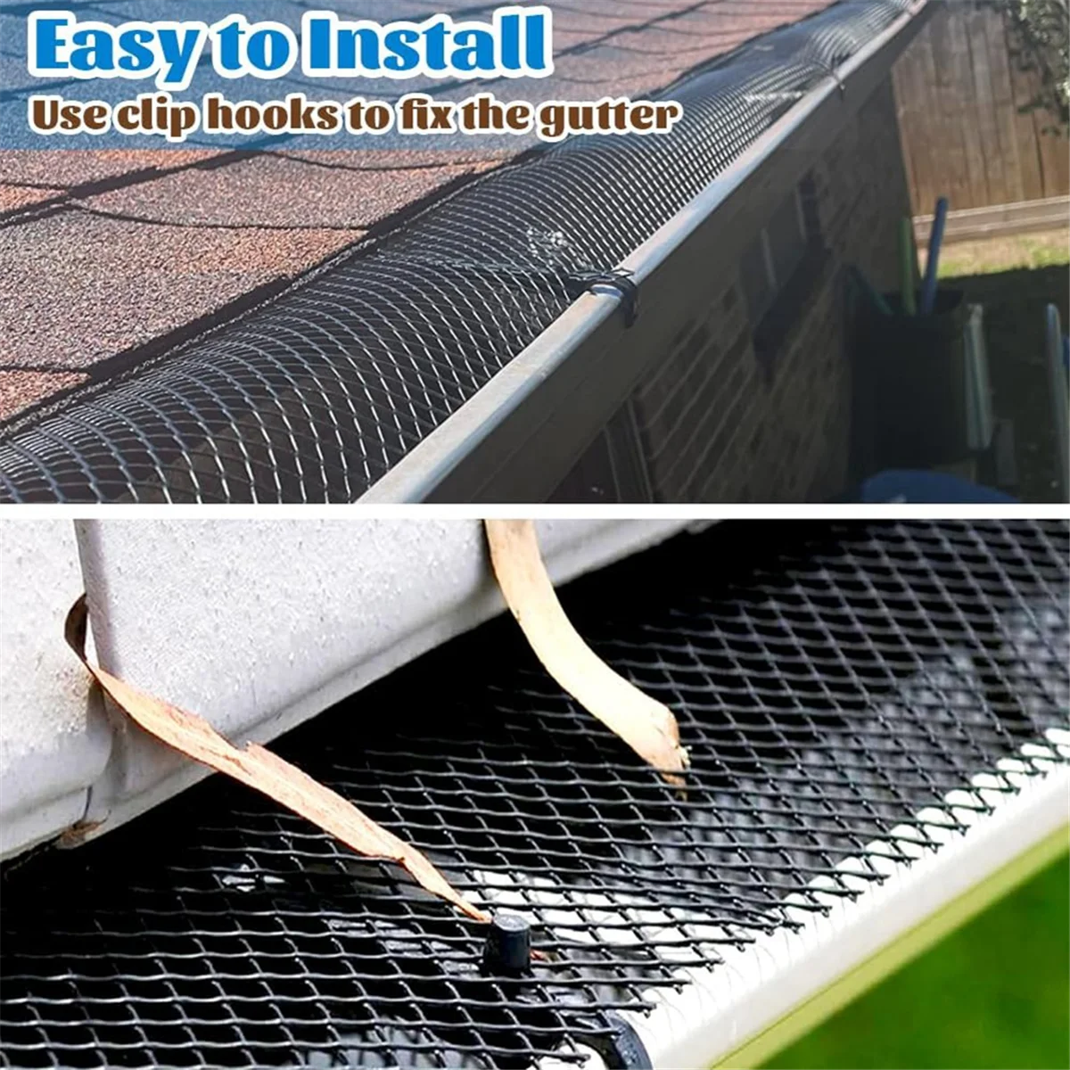 A32P_4Pack Gutter Guard Mesh Rolls, 20 Feet Gutter Leaf Guards with 40 Clip Hooks, DIY Rain Gutter Covers Preventing Leaves
A32P_4Pack Gutter Guard Mesh Rolls, 20 Feet Gutter Leaf Guards with 40 Clip Hooks, DIY Rain Gutter Covers Preventing Leaves
