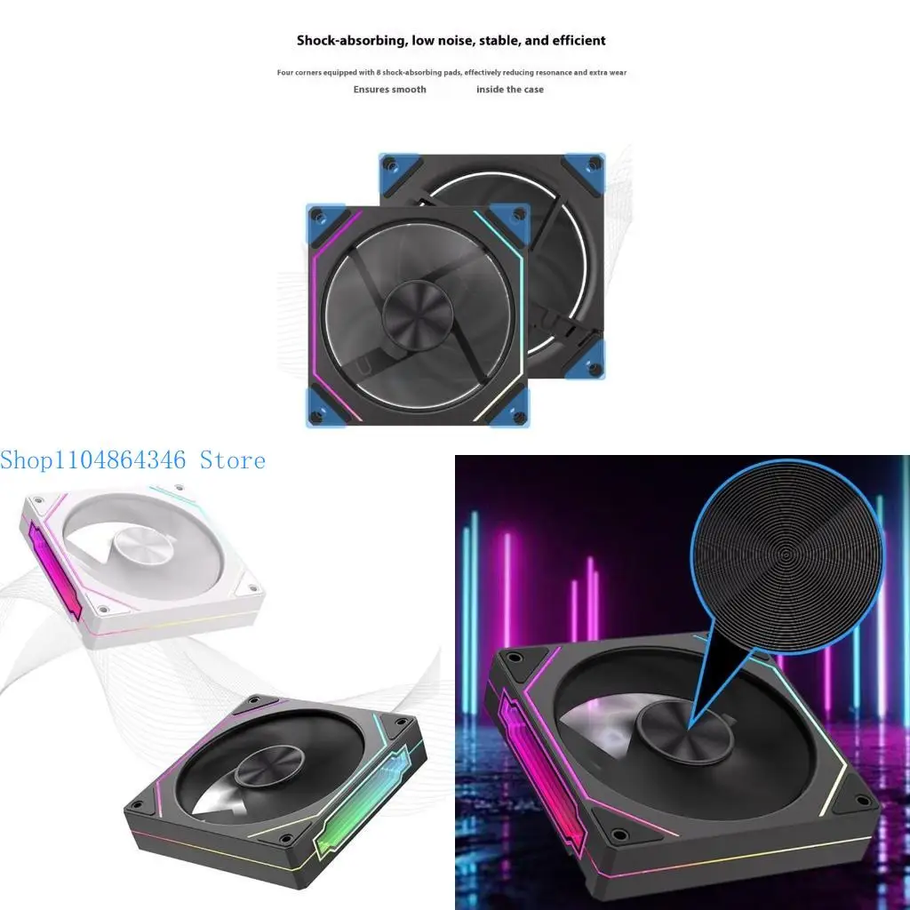 5ASD ARGB PC CASE FAN с зеркальной стороной, освещающий вентилятор процессора 800-1600 об / мин Эффективный охлаждение черное 
5ASD ARGB PC CASE FAN с зеркальной стороной, освещающий вентилятор процессора 800-1600 об / мин Эффективный охлаждение черное