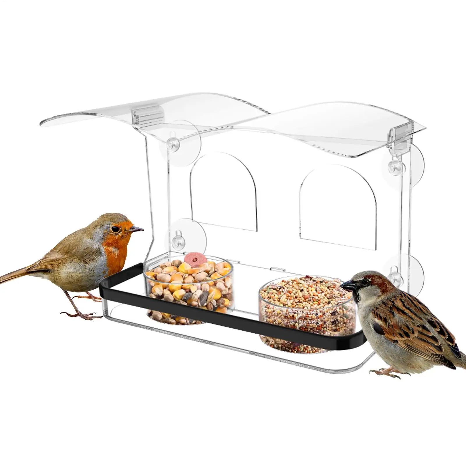 Window Bird Feeder With Strong Suction Cups Clear Acrylic Window Mounted Bird Feeder For Small Parakeet Cockatiel Conure Parrot
Window Bird Feeder With Strong Suction Cups Clear Acrylic Window Mounted Bird Feeder For Small Parakeet Cockatiel Conure Parrot