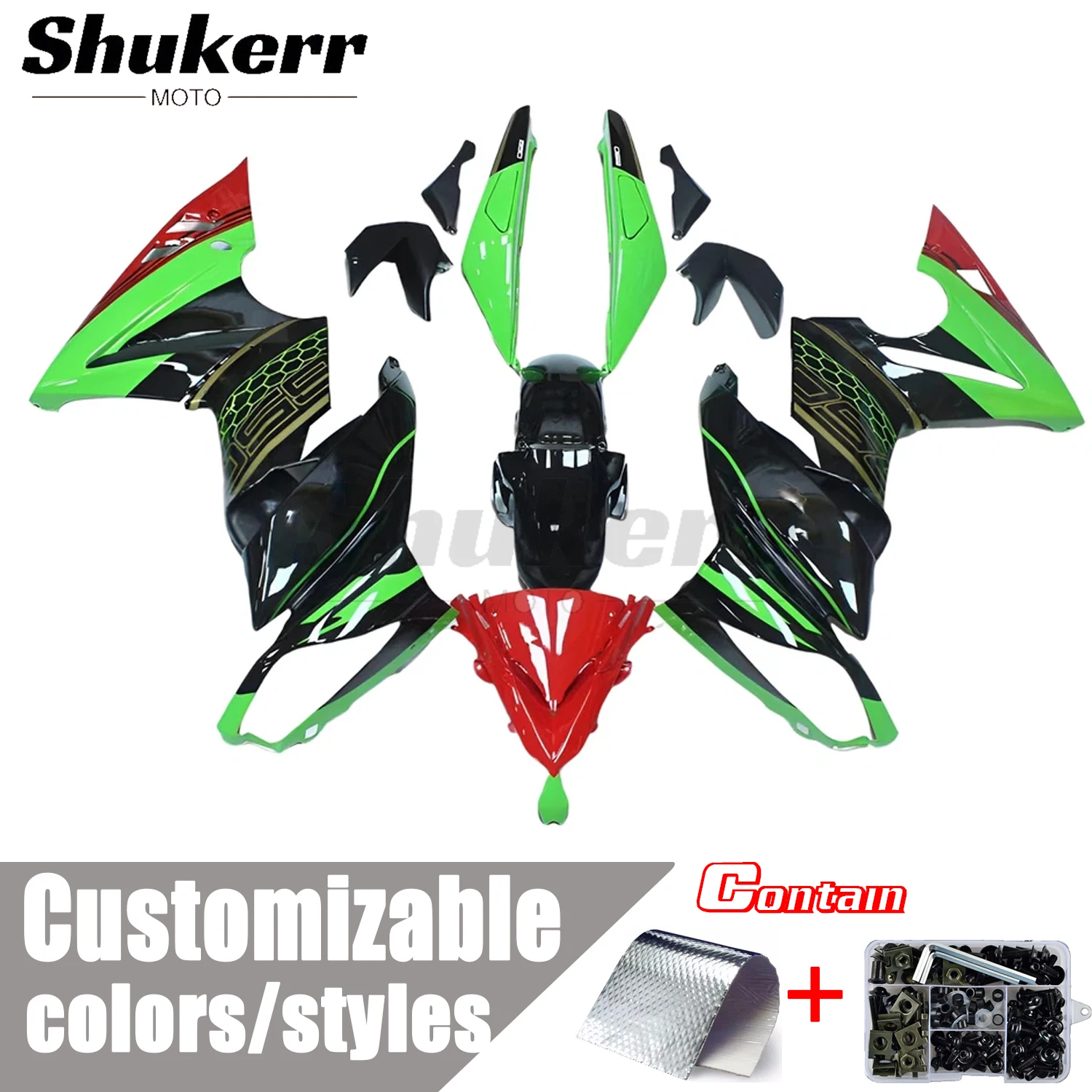 Fit for Kawasaki Ninja 650R 2009 2010 2011 Er-6F Abs Motorcycle Plastics Fairing Kit Injection Mold Bodywork Panel Kit
Fit for Kawasaki Ninja 650R 2009 2010 2011 Er-6F Abs Motorcycle Plastics Fairing Kit Injection Mold Bodywork Panel Kit