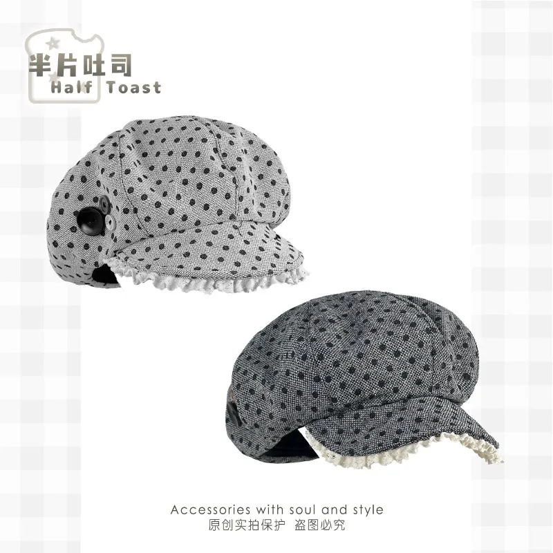 Новая кепка-берет с кружевным декором и узором в горошек для женщин: универсальная, повседневная, для путешествий, весна-осень, подчеркивающая овал лица, в стиле «литературный новограц», для создания образа.
Новая кепка-берет с кружевным декором и узором в горошек для женщин: универсальная, повседневная, для путешествий, весна-осень, подчеркивающая овал лица, в стиле «литературный новограц», для создания образа.