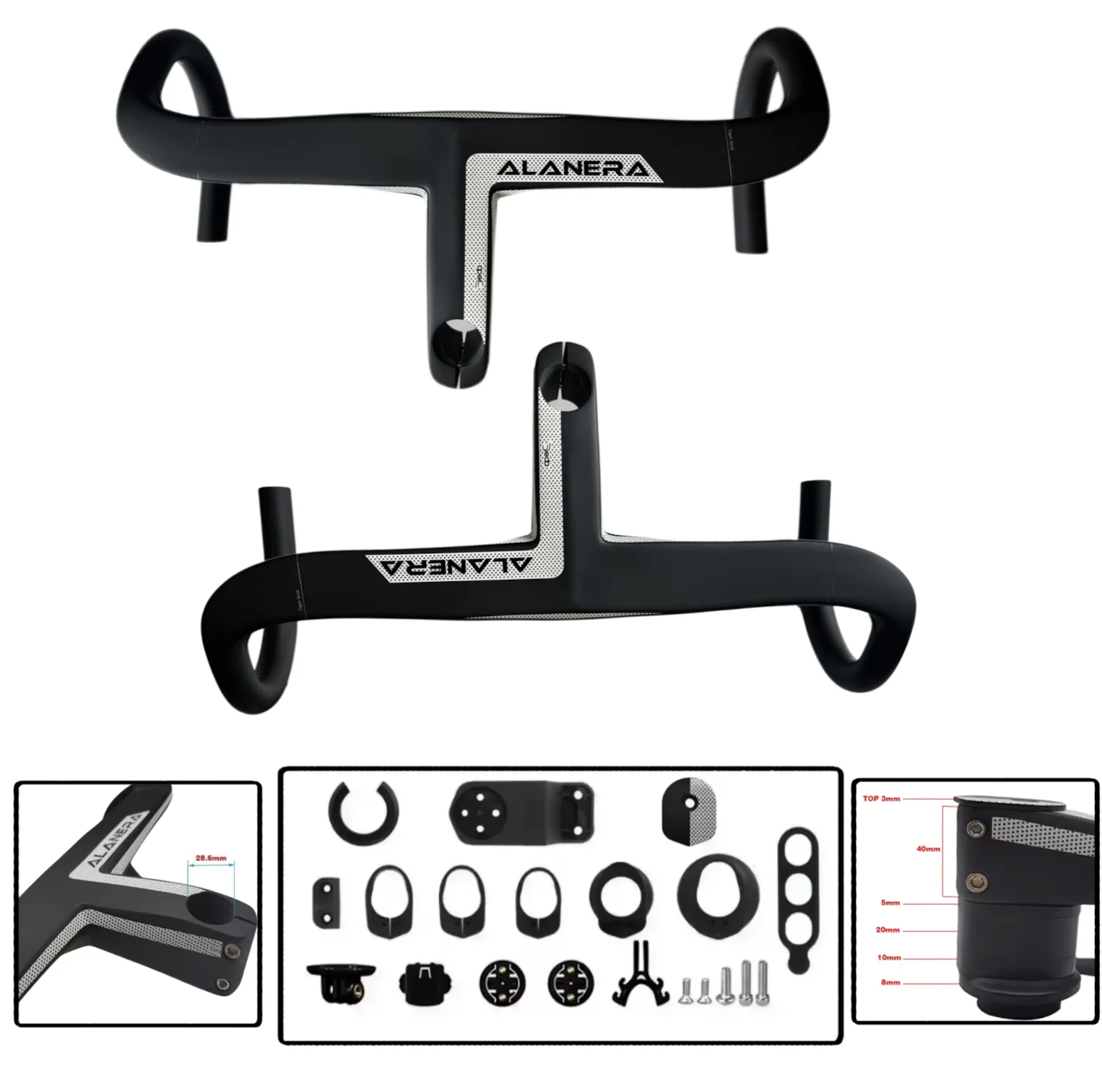 ALANERA New Paint Carbon Road Handlebar Super Light Integrated Carbon Handlebar For 28.6mm Fork Steer With Spacers
ALANERA New Paint Carbon Road Handlebar Super Light Integrated Carbon Handlebar For 28.6mm Fork Steer With Spacers