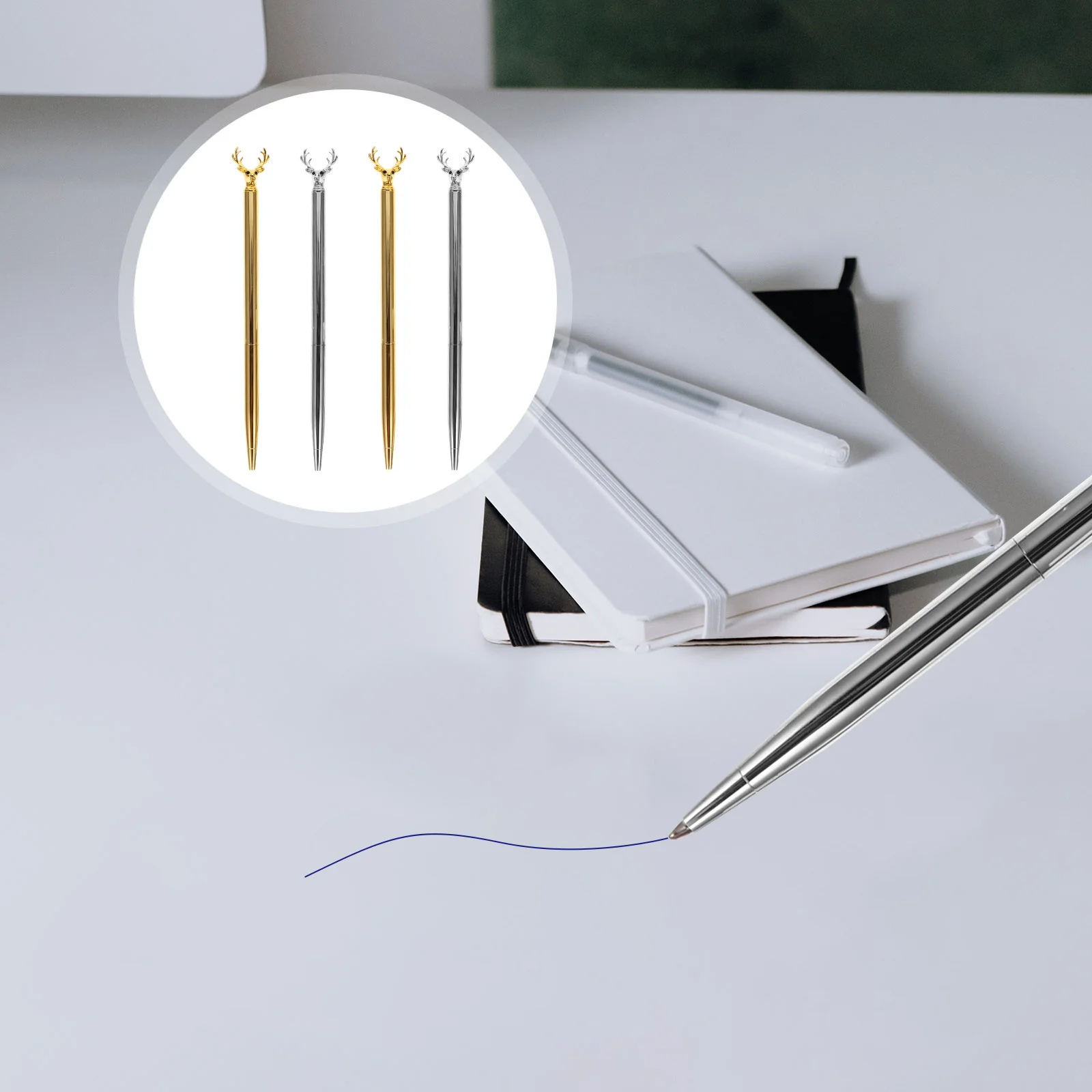 4Pcs Elk Design Creative Novelty Students Ballpoint Pens Smooth Writing Metal Stationery Gifts for School Office Holiday Party
4Pcs Elk Design Creative Novelty Students Ballpoint Pens Smooth Writing Metal Stationery Gifts for School Office Holiday Party