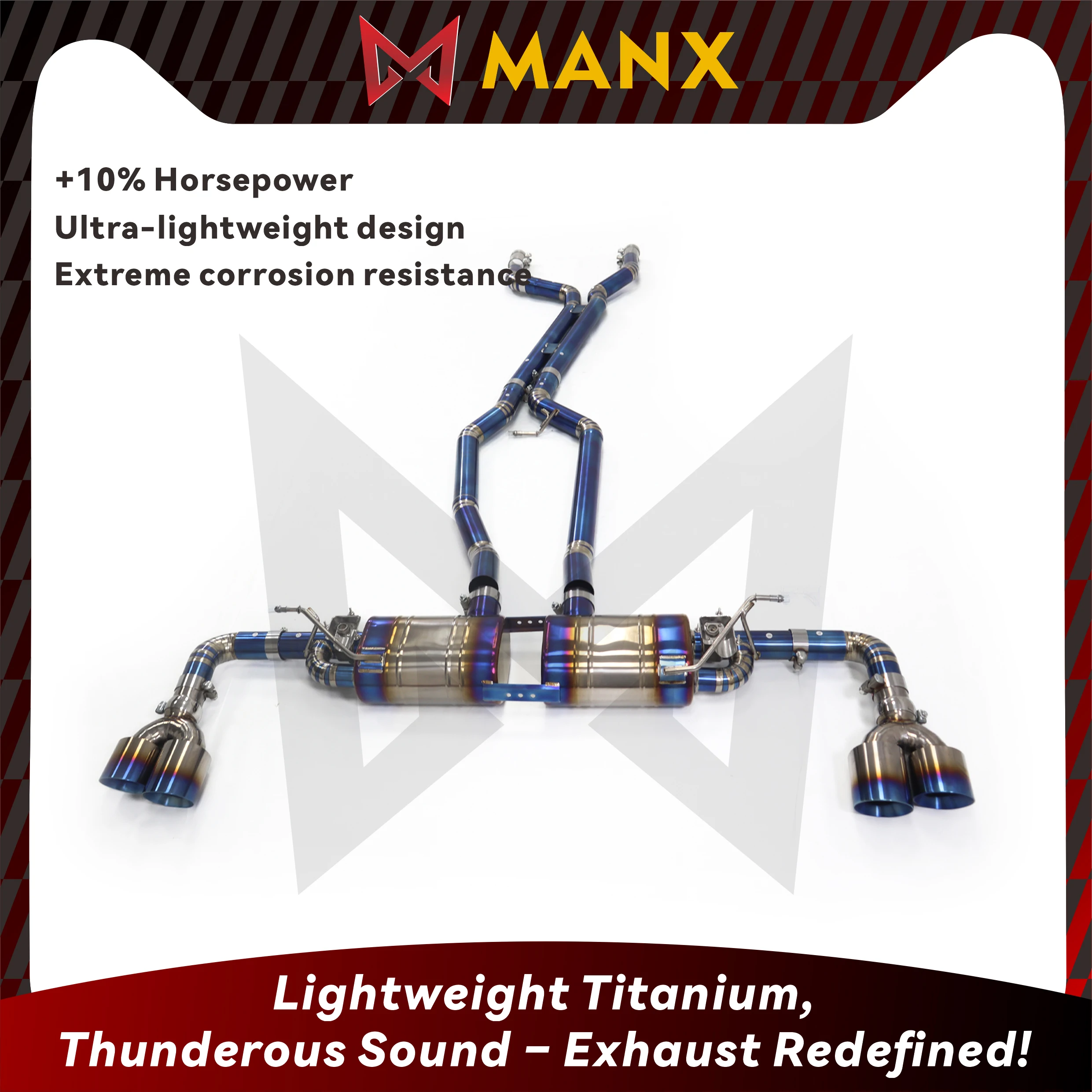 Lightweight MANX Titanium Exhaust For Porsche Cayenne Turbo 958 4.8T Catback Deep Sport Sound +10% Horsepower Original Valve
Lightweight MANX Titanium Exhaust For Porsche Cayenne Turbo 958 4.8T Catback Deep Sport Sound +10% Horsepower Original Valve