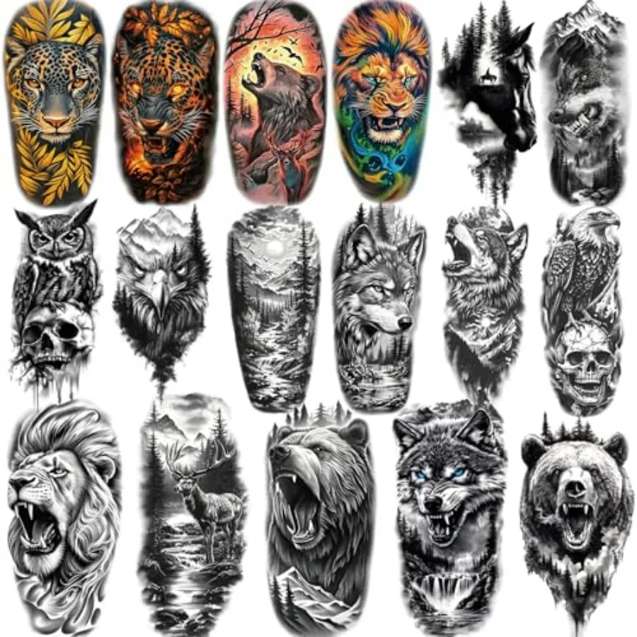 77 Seets Temporary Tattoos Adults and - 2 Sizes Fake Tattoo Realistic Lion, Tir, Wolf, Eagle Owl est l Designs- Body Tattoo
77 Seets Temporary Tattoos Adults and - 2 Sizes Fake Tattoo Realistic Lion, Tir, Wolf, Eagle Owl est l Designs- Body Tattoo