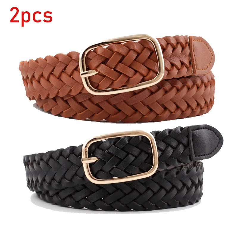 2pcs New Fashion Versatile Women's Belt with Twisted Design, Simple Decorative Round Buckle
2pcs New Fashion Versatile Women's Belt with Twisted Design, Simple Decorative Round Buckle