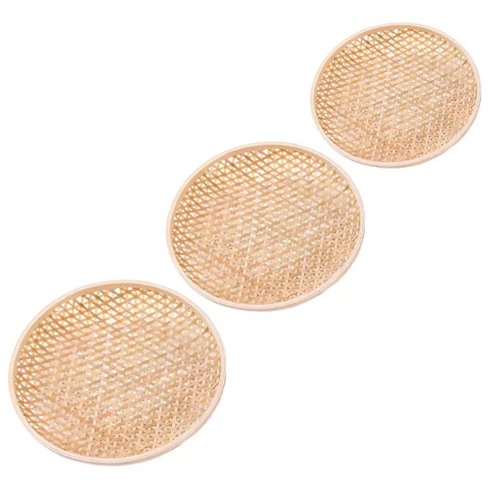 3 Pcs Fruit Tray Woven Basket Counter Display Plate Coffee Table Bamboo Storage Household Kitchen Bar Accessories Handmade
3 Pcs Fruit Tray Woven Basket Counter Display Plate Coffee Table Bamboo Storage Household Kitchen Bar Accessories Handmade