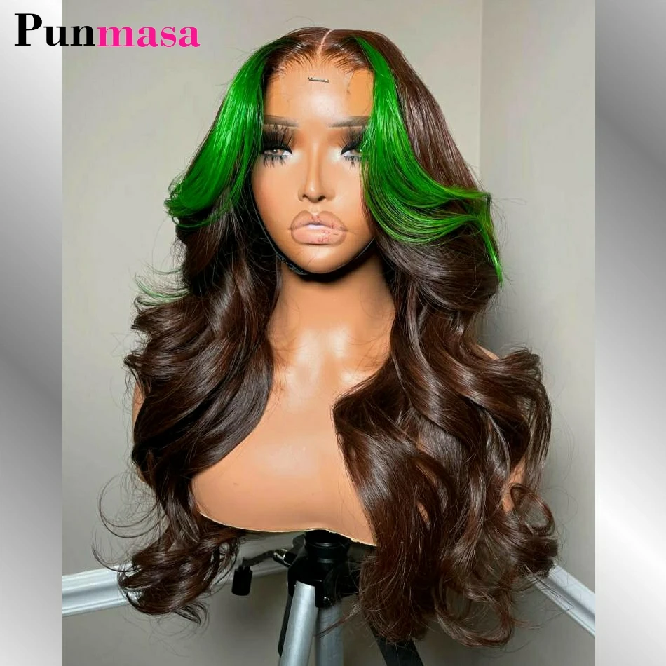 Highlight Brown Green Colored 250% Body Wave 13x4 13x6 Lace Frontal Human Hair Wigs PrePlucked 5x5 Lace Closure Wig 34 36 Inch
Highlight Brown Green Colored 250% Body Wave 13x4 13x6 Lace Frontal Human Hair Wigs PrePlucked 5x5 Lace Closure Wig 34 36 Inch