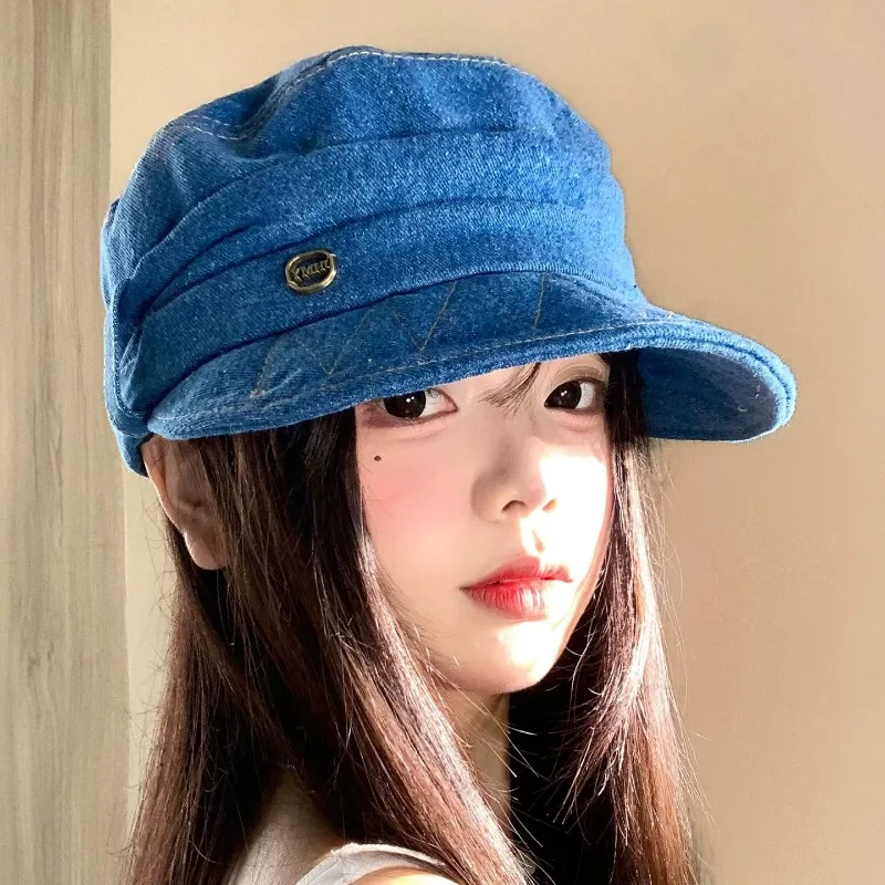 Niche Pleated Design Flat-top Equestrian Hats for Women Spring Summer Street Trend Sun Protection Versatile Retro Denim Berets
Niche Pleated Design Flat-top Equestrian Hats for Women Spring Summer Street Trend Sun Protection Versatile Retro Denim Berets