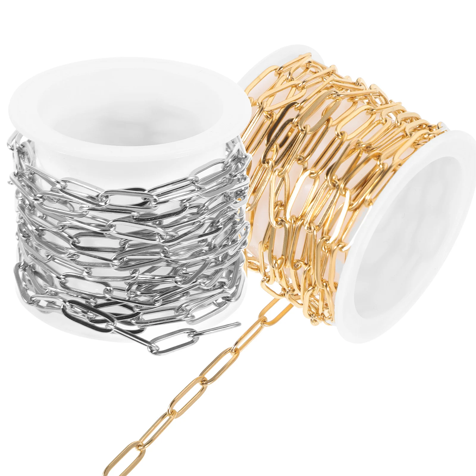 2Pcs Paperclip Chain Stainless Steel Gold Silver 1M DIY Jewelry Necklace Bracelet Hanging nament Decor Accessories
2Pcs Paperclip Chain Stainless Steel Gold Silver 1M DIY Jewelry Necklace Bracelet Hanging nament Decor Accessories