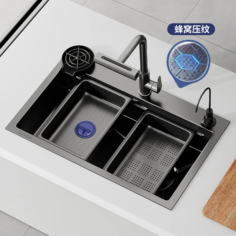 Thickened Large Single Slot Nano Gun Gray Kitchen Sink Vegetable Sink 304 Stainless Steel Kitchen Sink
Thickened Large Single Slot Nano Gun Gray Kitchen Sink Vegetable Sink 304 Stainless Steel Kitchen Sink