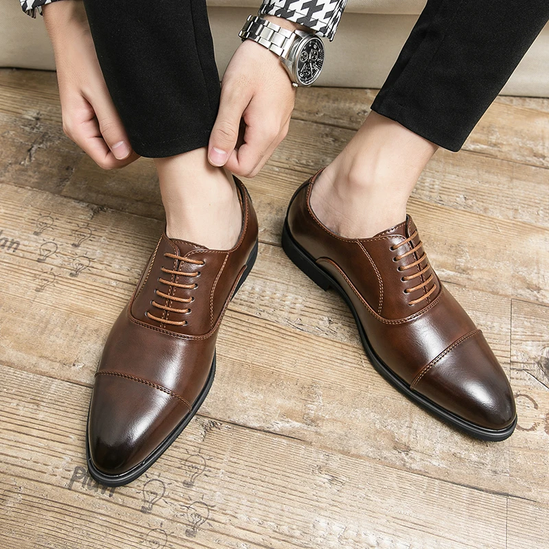 Men Business Dress Shoes Lace Up Comfortable Fashionable Leather Shoes European American Wedding Banquet Shoes Men Sizes 38-48
Men Business Dress Shoes Lace Up Comfortable Fashionable Leather Shoes European American Wedding Banquet Shoes Men Sizes 38-48