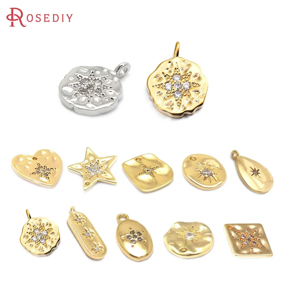 Brass and Zircon with Star Round Oval Rectangle Heart Drop Shape Charms Pendants Jewelry Making Findings Diy Accessories
Brass and Zircon with Star Round Oval Rectangle Heart Drop Shape Charms Pendants Jewelry Making Findings Diy Accessories