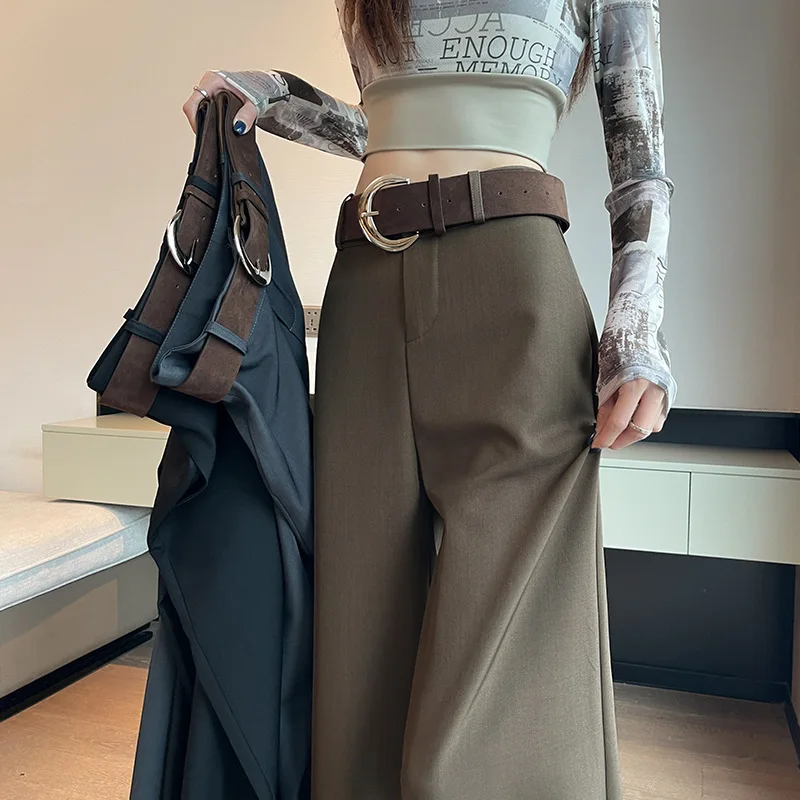 Retro Style Loose Casual Western Pants for Women in the Spring and Autumn of 2025 New High Waisted and Slimming Style Floor Leg
Retro Style Loose Casual Western Pants for Women in the Spring and Autumn of 2025 New High Waisted and Slimming Style Floor Leg