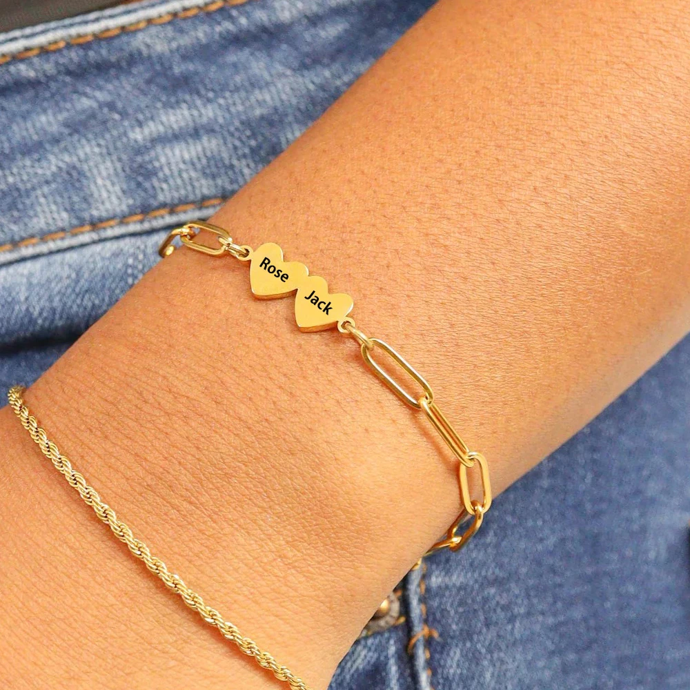 Custom Couple Bracelets Personalized Stainless Steel Bracelet for Women Cute Heart Shaped Bracelet Pulseras Bff Birthday Gifts
Custom Couple Bracelets Personalized Stainless Steel Bracelet for Women Cute Heart Shaped Bracelet Pulseras Bff Birthday Gifts