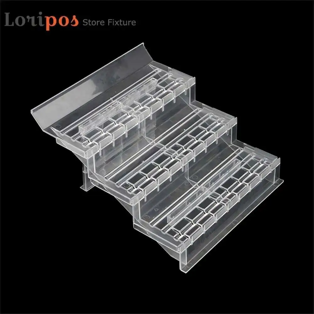 Transparent Ladder Display Stand Shelf Divider Frame Three-layer Merchandise Display Rack Fruit Vegetable Tray Shelf Filler Mat