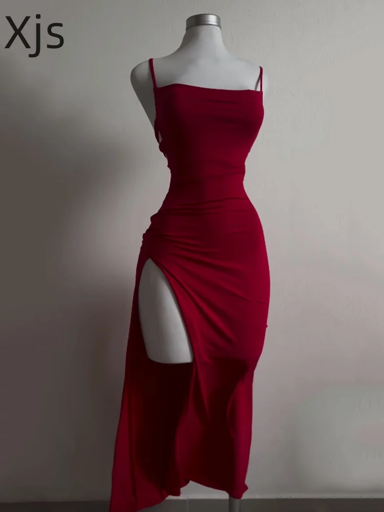 Xjs Womens Bodycon Dresses Elegant Slash Neck Backless Suspender Party Dress Christmas Clothing Women Dresses 2024 New Arrivals
Xjs Womens Bodycon Dresses Elegant Slash Neck Backless Suspender Party Dress Christmas Clothing Women Dresses 2024 New Arrivals