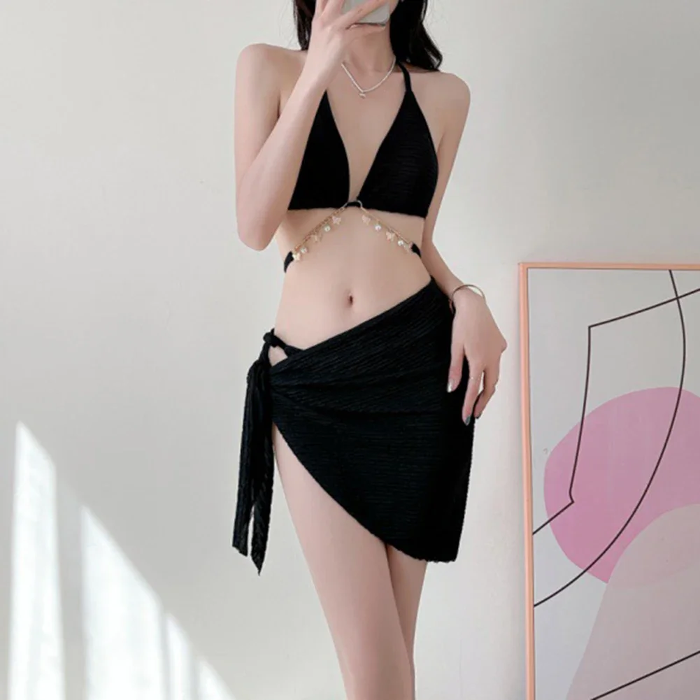 Bikini Three-piece Sexy Pure Suit Lingerie Swimsuit Women's Diamond Chain Split Lounge Holiday Swimsuit New Brazilian Underwear
Bikini Three-piece Sexy Pure Suit Lingerie Swimsuit Women's Diamond Chain Split Lounge Holiday Swimsuit New Brazilian Underwear