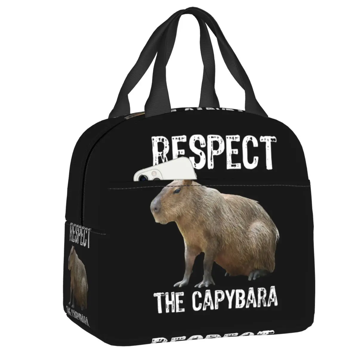 Custom Respect The Capybara Funny Rodent Capibara Insulated Lunch Bag Outdoor Picnic Leakproof Thermal Cooler Lunch Box Women
Custom Respect The Capybara Funny Rodent Capibara Insulated Lunch Bag Outdoor Picnic Leakproof Thermal Cooler Lunch Box Women