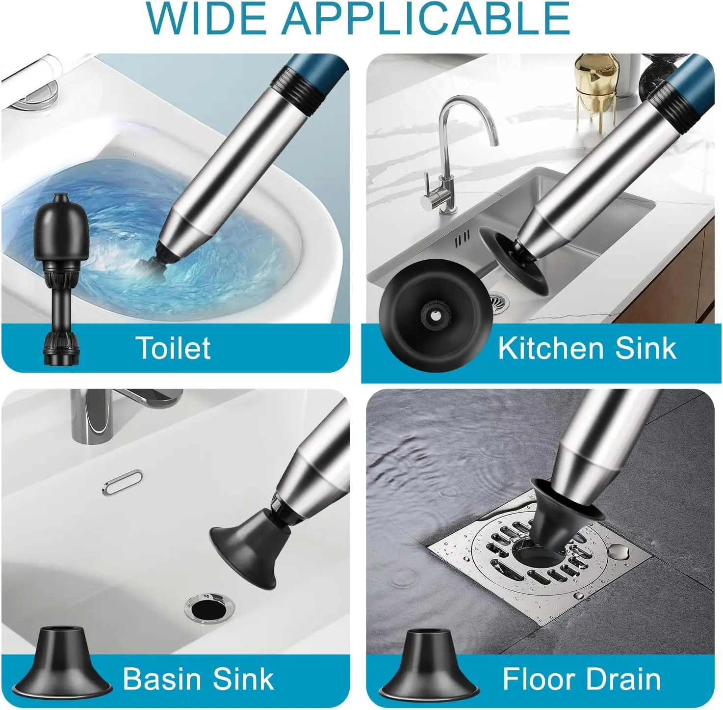 Электрический плунжер для снятия засора для унитаза: средство для удаления засоров для слива воздуха высокого давления для ванной комнаты, слив в пол, засорение
Электрический плунжер для снятия засора для унитаза: средство для удаления засоров для слива воздуха высокого давления для ванной комнаты, слив в пол, засорение